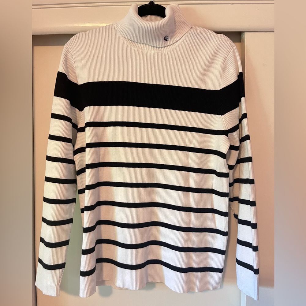 Ralph Lauren Women’s striped turtleneck sweater